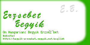 erzsebet begyik business card